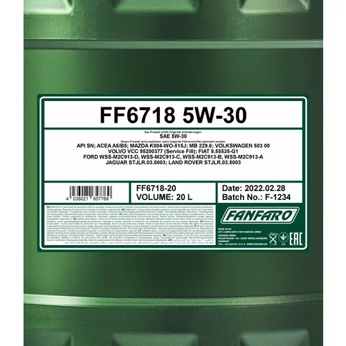 Motorový olej SCT - MANNOL FF6718-20 (SCT Mannol) - obr. 1