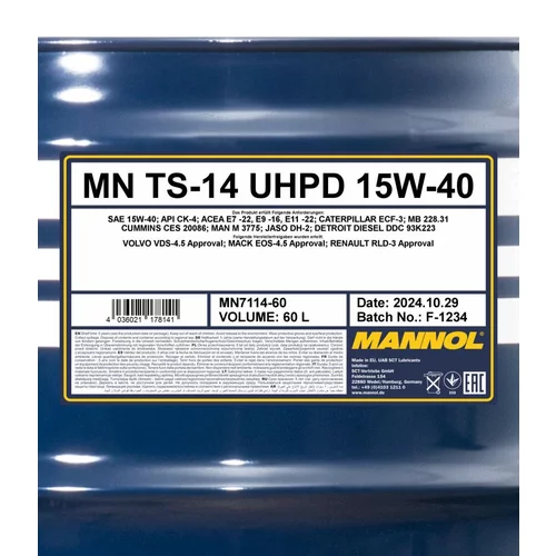 Motorový olej SCT - MANNOL MN7114-60 (SCT Mannol) - obr. 1