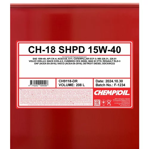 Motorový olej SCT - MANNOL CH9118-DR (SCT Mannol) - obr. 1
