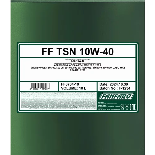Motorový olej SCT - MANNOL FF6704-10 (SCT Mannol) - obr. 1