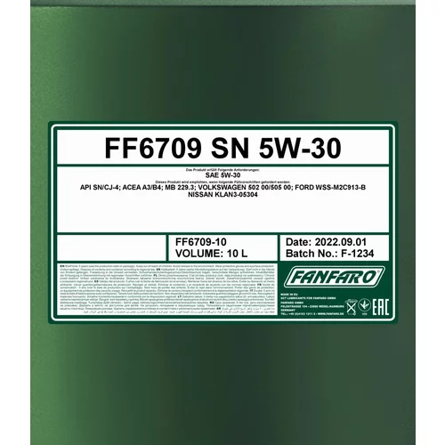 Motorový olej SCT - MANNOL FF6709-10 (SCT Mannol) - obr. 1