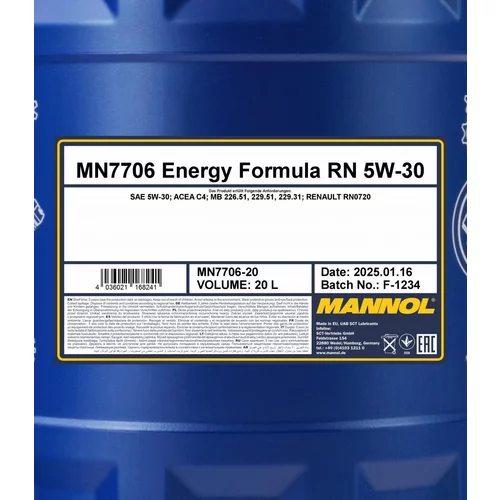 Motorový olej SCT - MANNOL MN7706-20 (SCT Mannol) - obr. 1