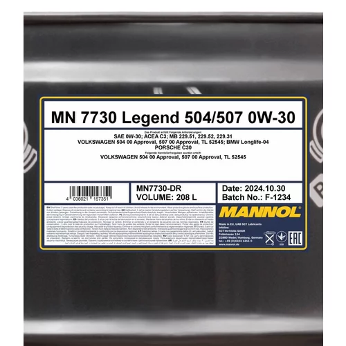 Motorový olej SCT - MANNOL MN7730-DR (SCT Mannol) - obr. 1