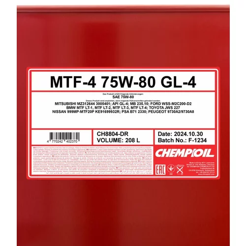 Olej do prevodovky SCT - MANNOL CH8804-DR (SCT Mannol) - obr. 1