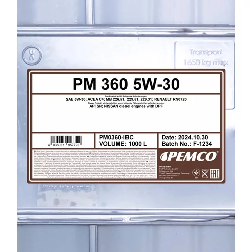 Motorový olej SCT - MANNOL PM0360-IBC (SCT Mannol) - obr. 1