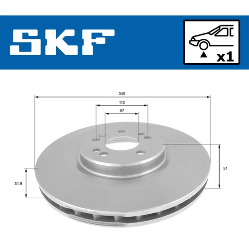 Brzdový kotúč VKBD 80315 V1 /SKF/ - obr. 1