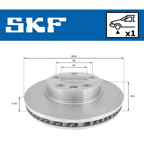 Brzdový kotúč VKBD 80344 V1 /SKF/ - obr. 1