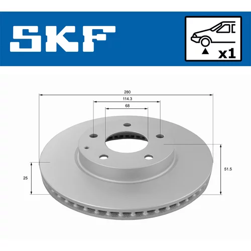 Brzdový kotúč VKBD 80739 V1 /SKF/ - obr. 1