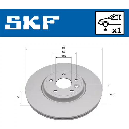 Brzdový kotúč SKF VKBD 81362 V1