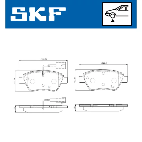 Sada brzdových platničiek kotúčovej brzdy VKBP 80145 E /SKF/ - obr. 1