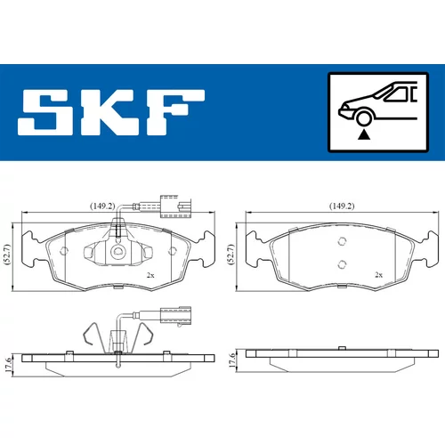 Sada brzdových platničiek kotúčovej brzdy VKBP 80146 E /SKF/ - obr. 1