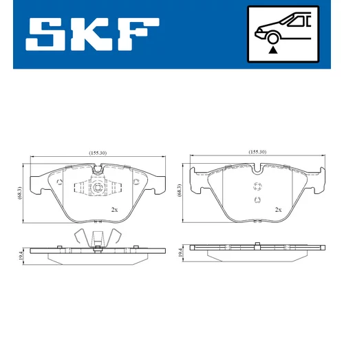 Sada brzdových platničiek kotúčovej brzdy VKBP 80159 /SKF/ - obr. 1