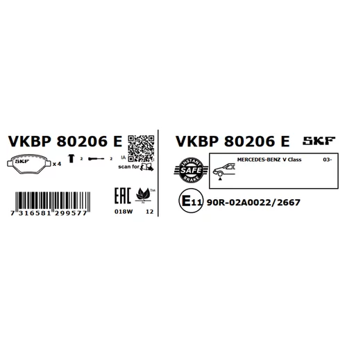 Sada brzdových platničiek kotúčovej brzdy VKBP 80206 E /SKF/ - obr. 6