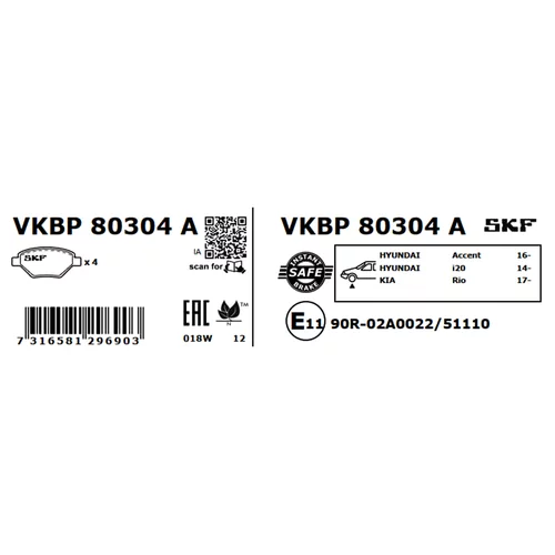 Sada brzdových platničiek kotúčovej brzdy VKBP 80304 A /SKF/ - obr. 6
