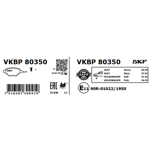 Sada brzdových platničiek kotúčovej brzdy VKBP 80350 /SKF/ - obr. 5