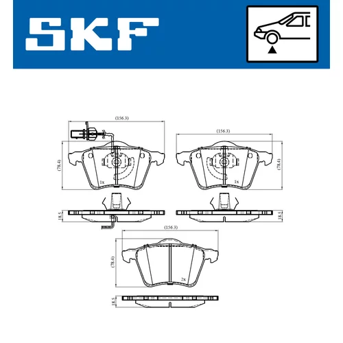Sada brzdových platničiek kotúčovej brzdy VKBP 80405 E /SKF/ - obr. 1