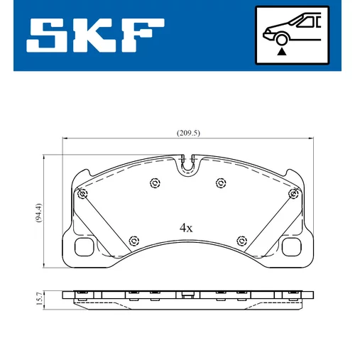 Sada brzdových platničiek kotúčovej brzdy VKBP 80461 /SKF/ - obr. 5