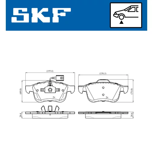 Sada brzdových platničiek kotúčovej brzdy VKBP 80476 E /SKF/ - obr. 1