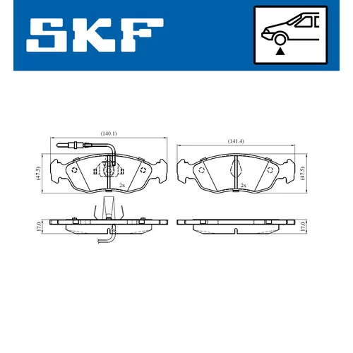 Sada brzdových platničiek kotúčovej brzdy VKBP 80580 E /SKF/ - obr. 1