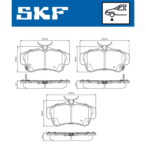 Sada brzdových platničiek kotúčovej brzdy VKBP 80605 A /SKF/ - obr. 1