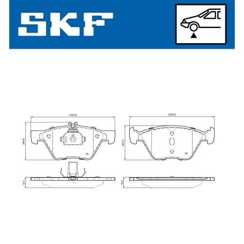 Sada brzdových platničiek kotúčovej brzdy VKBP 81026 /SKF/ - obr. 1