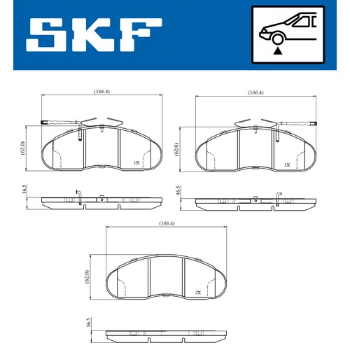 Sada brzdových platničiek kotúčovej brzdy VKBP 81066 E /SKF/ - obr. 1