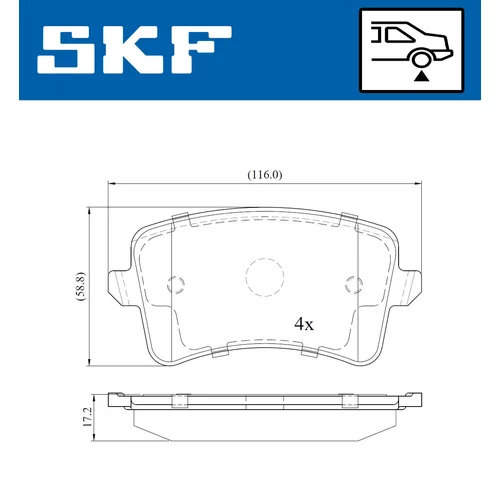 Sada brzdových platničiek kotúčovej brzdy VKBP 90150 /SKF/ - obr. 1
