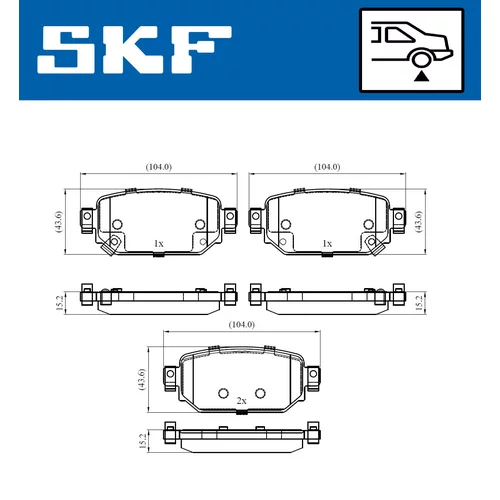 Sada brzdových platničiek kotúčovej brzdy VKBP 90499 A /SKF/ - obr. 1
