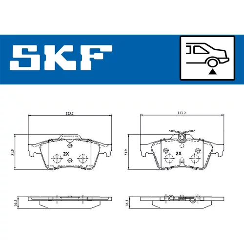 Sada brzdových platničiek kotúčovej brzdy VKBP 91299 /SKF/ - obr. 1