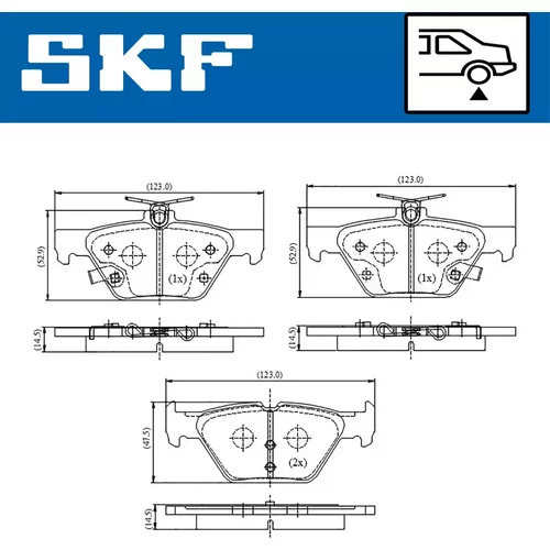 Sada brzdových platničiek kotúčovej brzdy SKF VKBP 91449 A