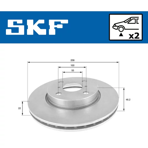Brzdový kotúč VKBD 80080 V2 /SKF/ - obr. 1