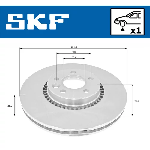 Brzdový kotúč VKBD 80116 V1 /SKF/ - obr. 1