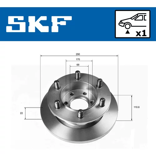 Brzdový kotúč VKBD 80157 S1 /SKF/ - obr. 1