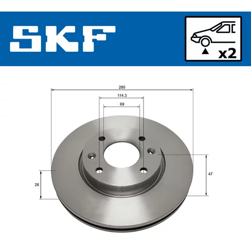 Brzdový kotúč VKBD 80703 V2 /SKF/ - obr. 1