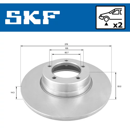 Brzdový kotúč VKBD 80946 S2 /SKF/ - obr. 1