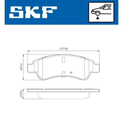 Sada brzdových platničiek kotúčovej brzdy VKBP 80002 /SKF/ - obr. 2