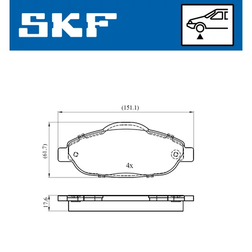 Sada brzdových platničiek kotúčovej brzdy VKBP 80038 /SKF/ - obr. 2