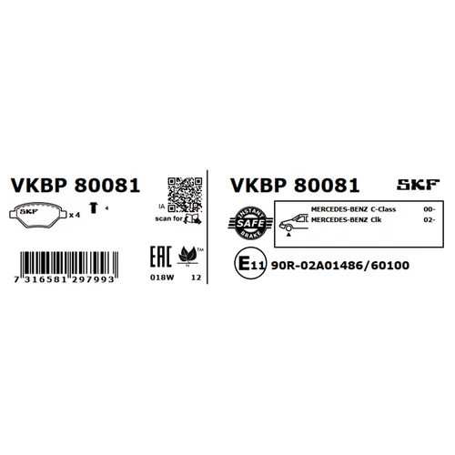 Sada brzdových platničiek kotúčovej brzdy VKBP 80081 /SKF/ - obr. 7