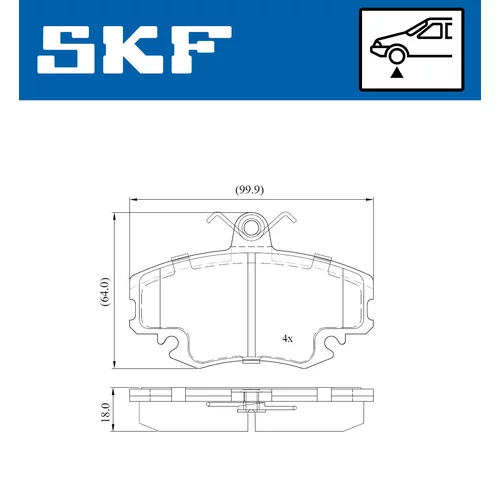 Sada brzdových platničiek kotúčovej brzdy VKBP 80092 E /SKF/ - obr. 1