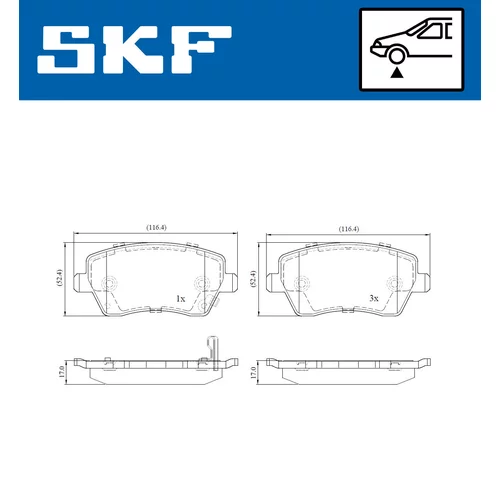 Sada brzdových platničiek kotúčovej brzdy VKBP 80128 A /SKF/ - obr. 1