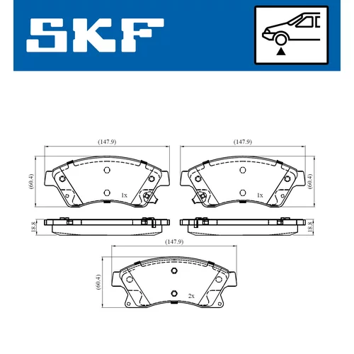 Sada brzdových platničiek kotúčovej brzdy VKBP 80245 A /SKF/ - obr. 1