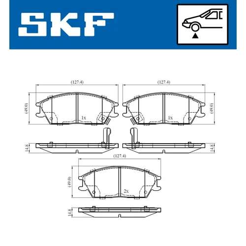 Sada brzdových platničiek kotúčovej brzdy VKBP 80286 A /SKF/ - obr. 1