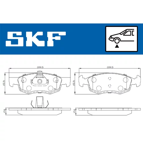 Sada brzdových platničiek kotúčovej brzdy VKBP 80294 /SKF/ - obr. 1