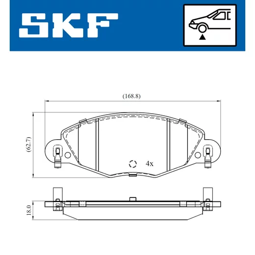 Sada brzdových platničiek kotúčovej brzdy VKBP 80447 E /SKF/ - obr. 1