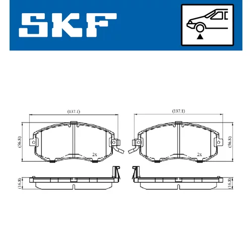 Sada brzdových platničiek kotúčovej brzdy VKBP 80488 A /SKF/ - obr. 1