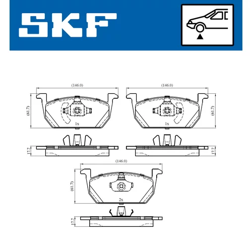Sada brzdových platničiek kotúčovej brzdy VKBP 80541 /SKF/ - obr. 6