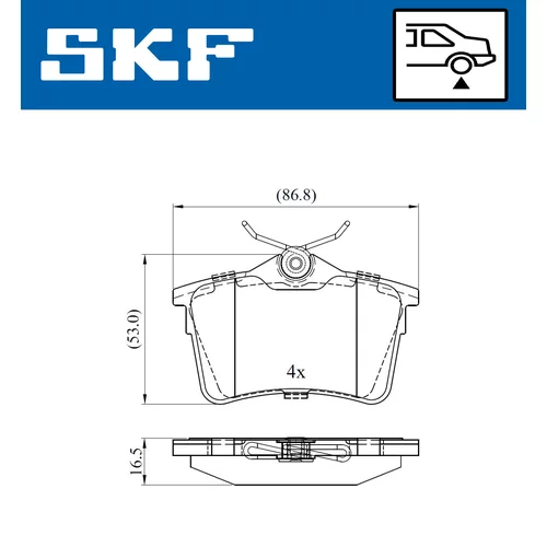 Sada brzdových platničiek kotúčovej brzdy VKBP 90036 /SKF/ - obr. 1
