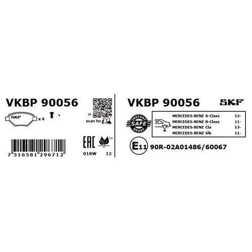 Sada brzdových platničiek kotúčovej brzdy VKBP 90056 /SKF/ - obr. 7
