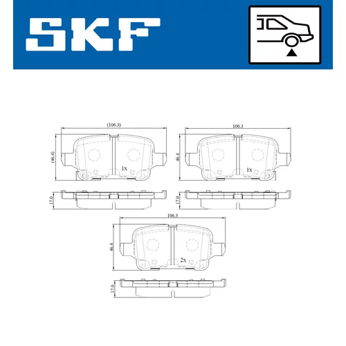 Sada brzdových platničiek kotúčovej brzdy VKBP 90156 A /SKF/ - obr. 5