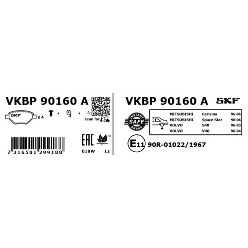 Sada brzdových platničiek kotúčovej brzdy VKBP 90160 A /SKF/ - obr. 5